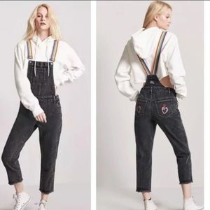 Forever 21 jumpsuit kitten x forever 21 rainbow overalls